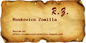 Roskovics Zomilla névjegykártya